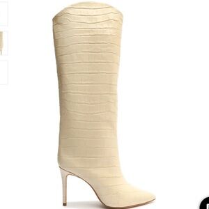 Schutz Maryana Crocodile Embossed Leather Boots